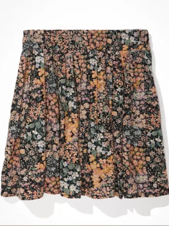 American Eagle Outfitters Dresses & Skirts - American Eagle Floral Pleated Mini Skirt - Multi-Colored With Black Undertones